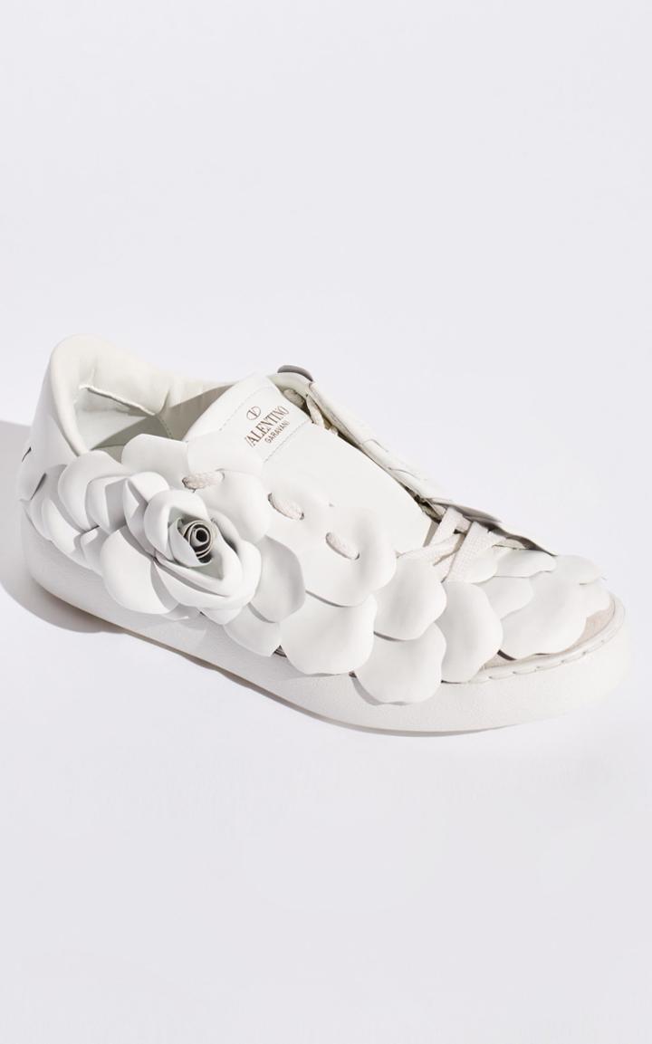 Moda Operandi Valentino Valentino Garavani Rose Embroidered Sneakers