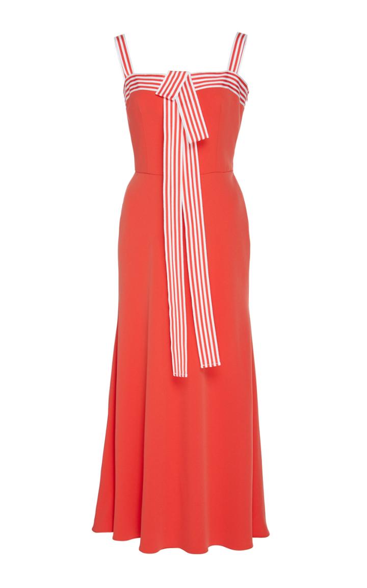 Lela Rose Tie-front Twill Dress