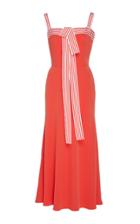 Lela Rose Tie-front Twill Dress