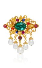 Ben Amun Gold-plated Brass Faux Pearl And Crystal Brooch