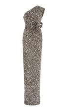 Rachel Gilbert Kristie One-shoulder Sequin Gown
