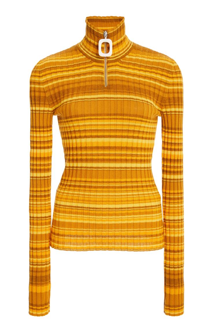 Jw Anderson Striped Wool Turtleneck Sweater