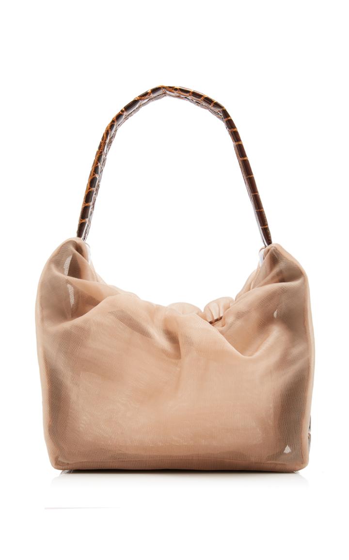 Staud Felix Leather And Gauze Top-handle Bag