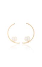 Mateo 14k Gold And Pearl Half Moon Earrings