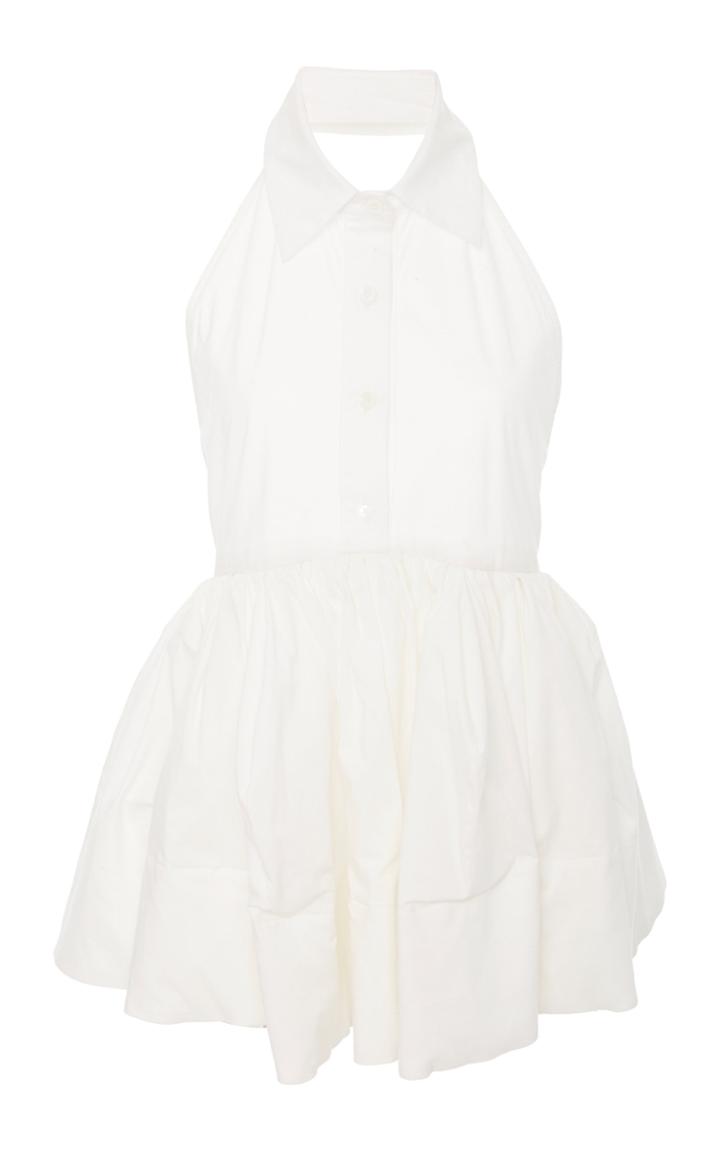 Rosie Assoulin Halter Neck Peplum Button Down