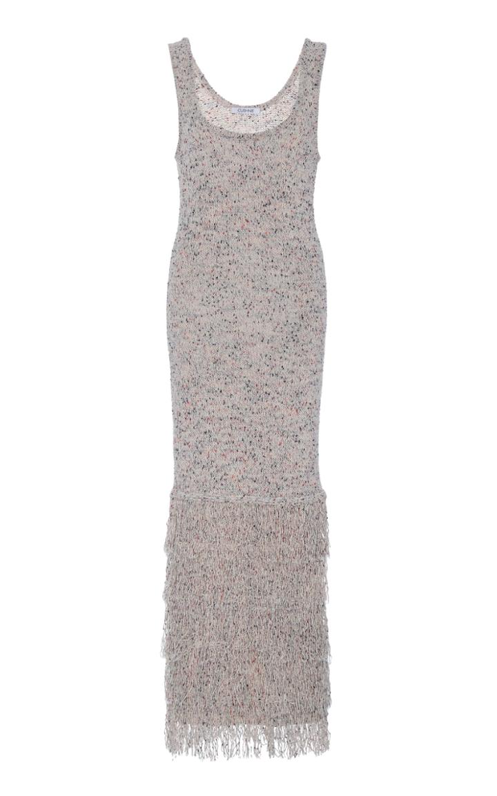 Cushnie Fringe Cotton-blend Midi Dress