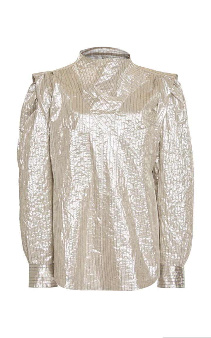 Isabel Marant Romane Metallic Cotton-blend Blouse