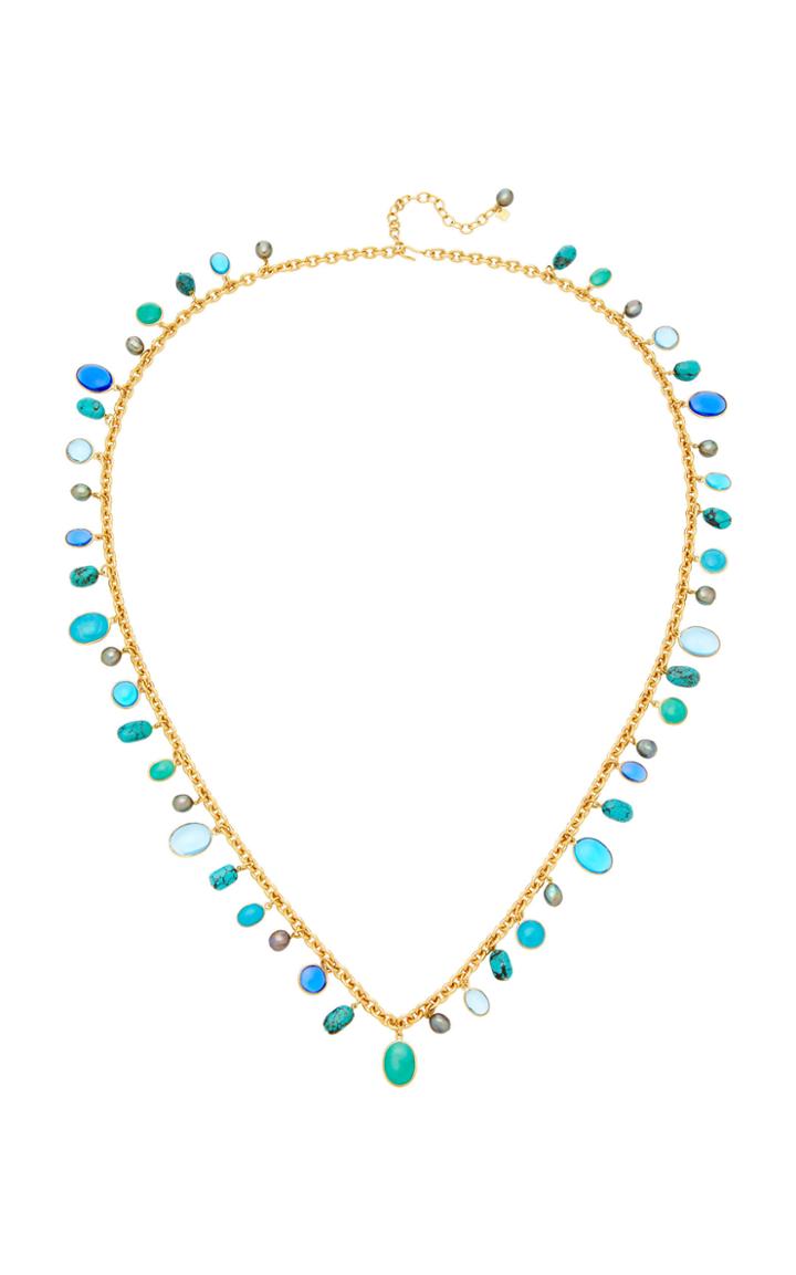 Loulou De La Falaise 24k Gold-plated Stone And Turquoise Necklace