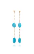 Haute Victoire 14k Gold Turquoise Earrings