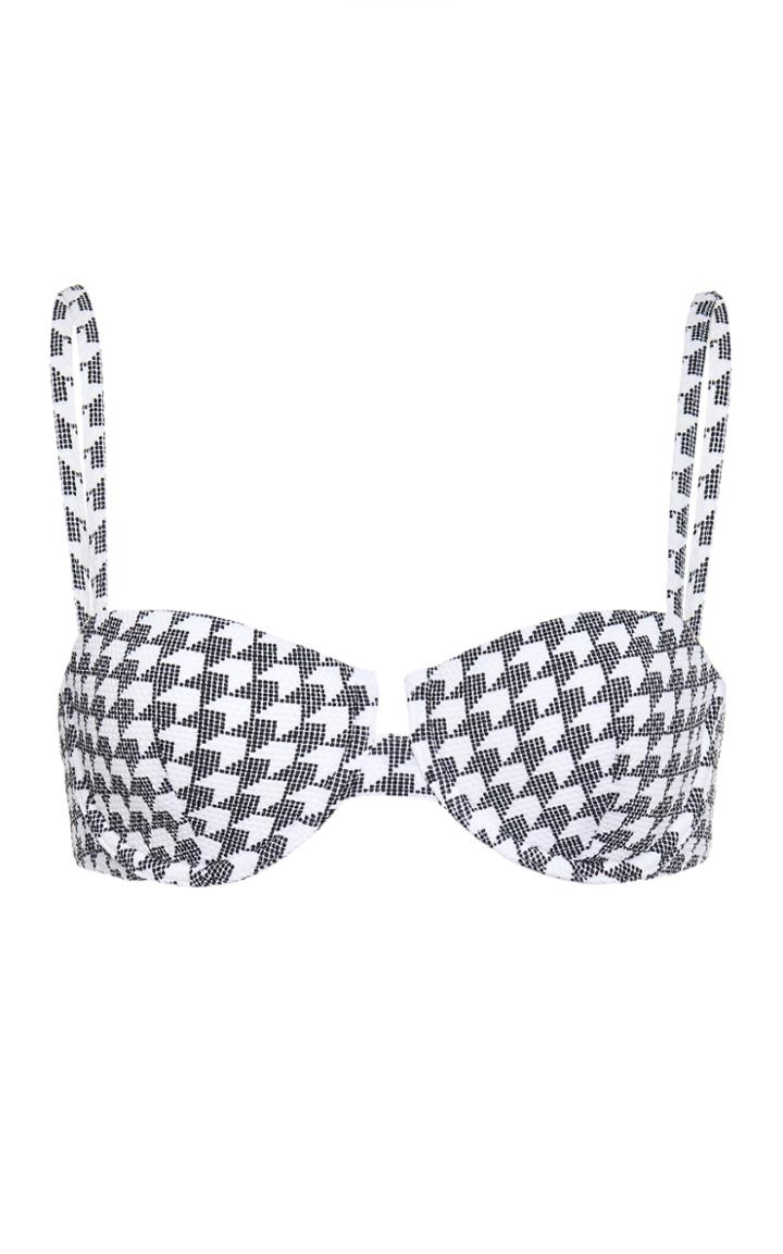 Onia Dalia Houndstooth Bikini Top
