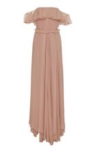Oday Shakar Off The Shoulder Ruffled Gown