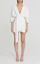 Moda Operandi Significant Other Olivia Draped Linen-blend Mini Wrap Dress