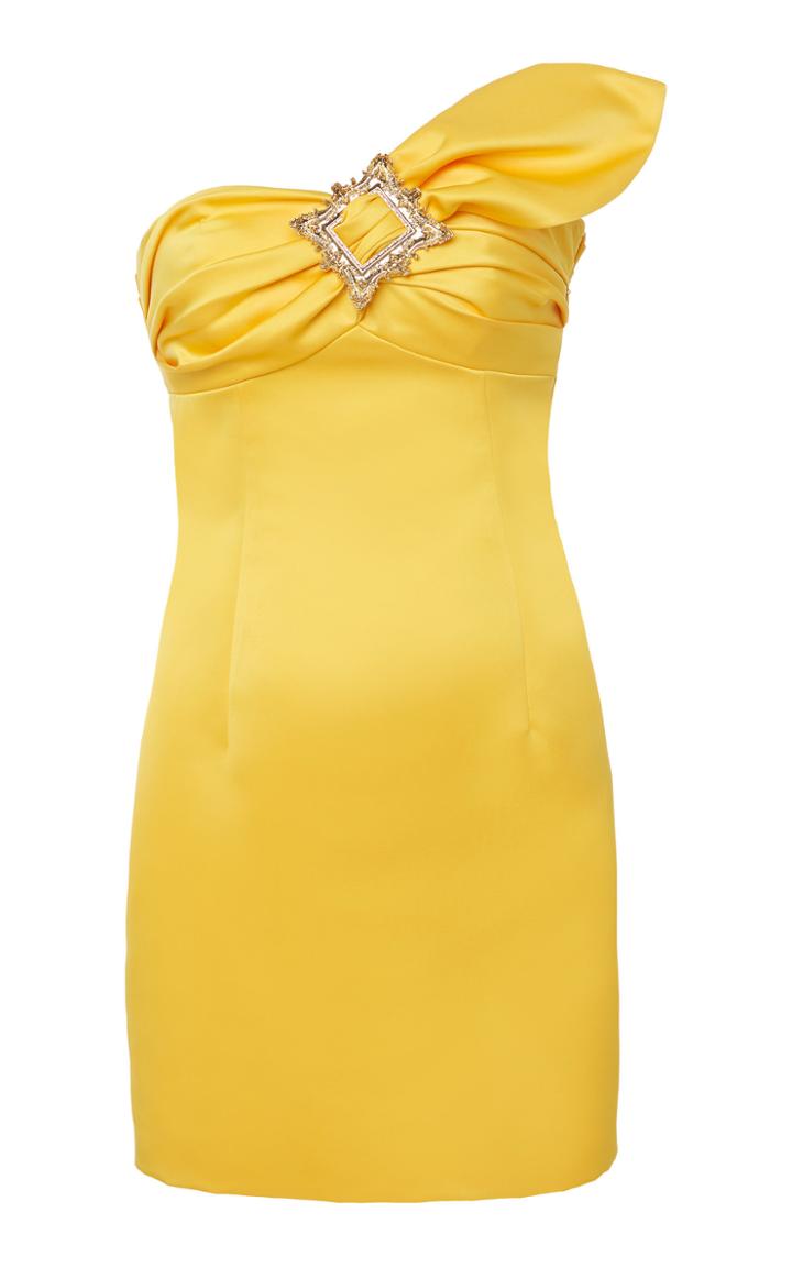 Moda Operandi Moschino Strapless Frame-detailed Satin Dress Size: 36