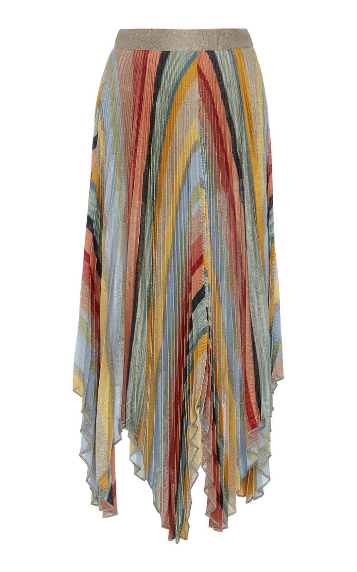 Missoni Long High-rise Pleated Asymmetric Skirt