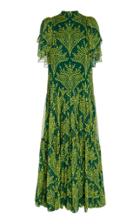 Carolina Herrera Pleated Floral-printed Silk Gown