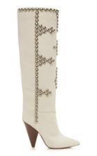 Moda Operandi Isabel Marant Lyork Leather Velvet Boots