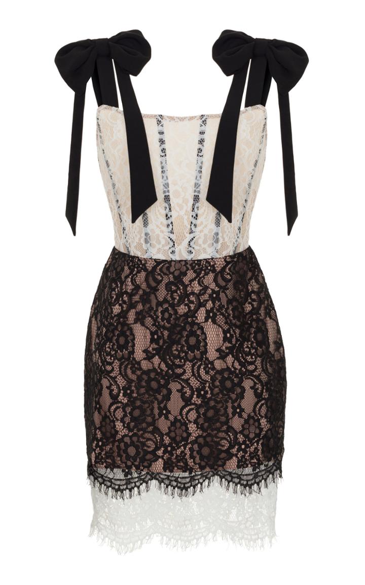 Rasario Bow-detail Lace Mini Dress