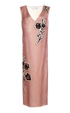 Moda Operandi Marina Moscone Embroidered Silk-blend Midi Dress