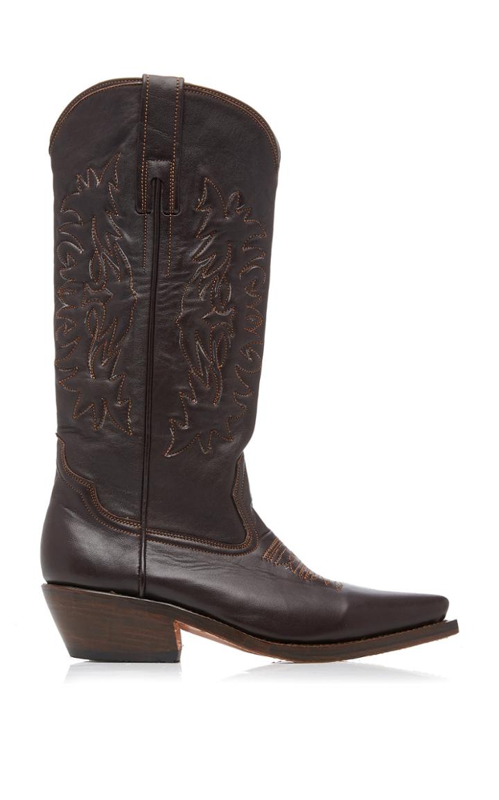 Zeynep Aray Embroidered Leather Cowboy Boots