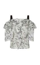 Blumarine Off The Shoulder Floral Top