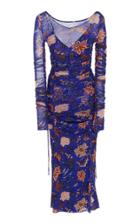 Diane Von Furstenberg Ruched Floral Overlay Dress