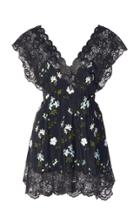Paco Rabanne Lace Trim Satin Floral Top