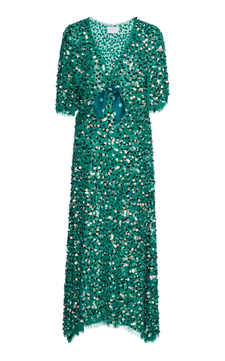Luisa Beccaria Sequin Midi Dress
