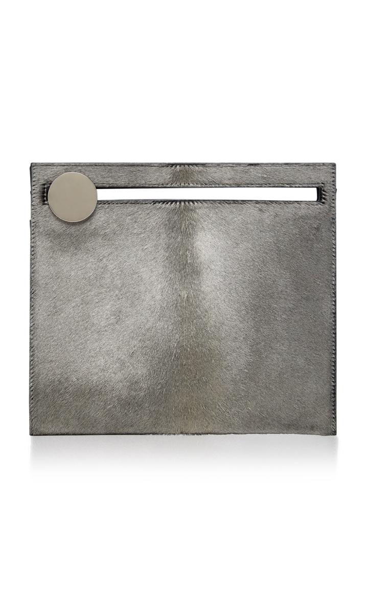 Bienen Davis Max Silver Haircalf Clutch