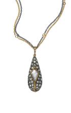 Moritz Glik 18k Gold, Blackened Silver, Diamond And Sapphire Necklace