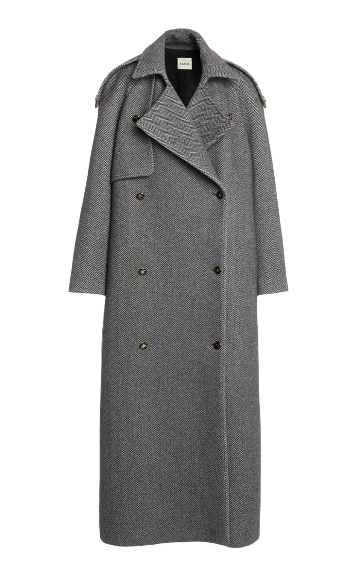 Moda Operandi Khaite Gwyn Oversized Wool-blend Trench Coat
