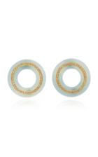 Eduarda Brunelli Orbe 18k Yellow Gold, Agate And Diamond Earrings