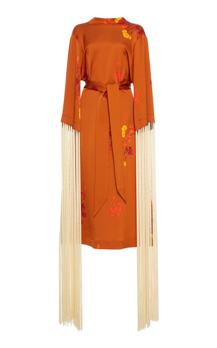 Ellery Fringe Sleeve Printed Wrap Dress