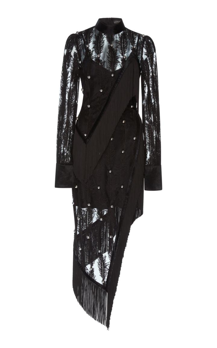 David Koma Feather Macram Dress