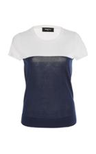 Paule Ka Colorblock Silk And Cotton Knit Top