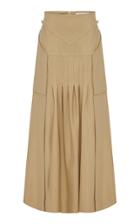 Christopher Esber Varsha Pleated Cotton-blend Poplin Midi Skirt