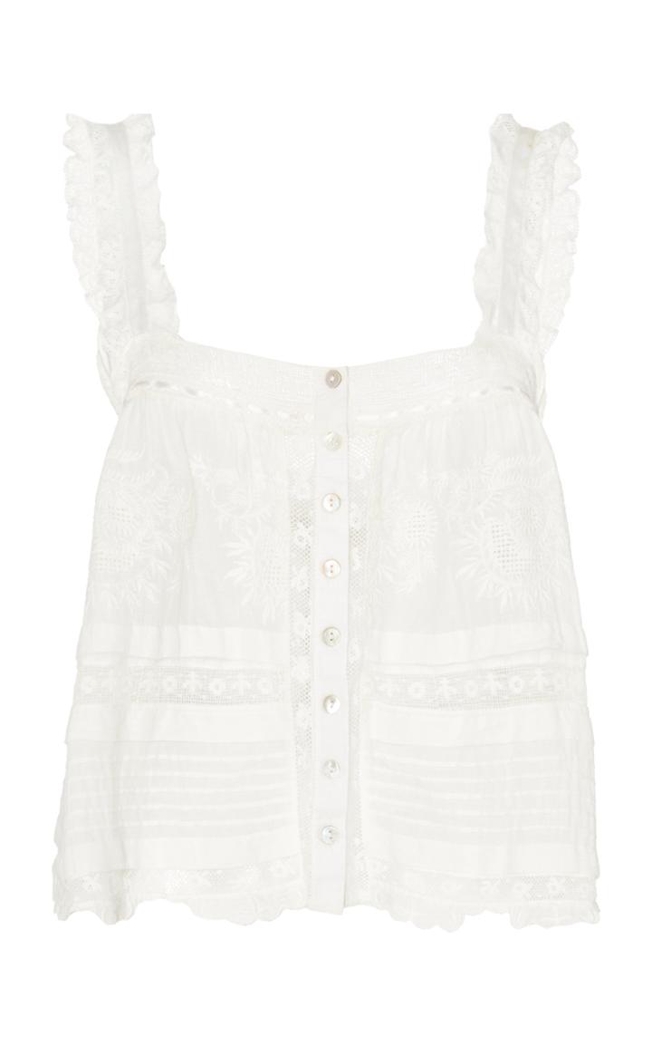 Moda Operandi Loveshackfancy Sully Cotton Tank Top Size: Xs