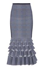 Dion Lee Check Pattern Ruffle Skirt