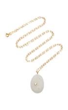 Cvc Stones One-of-a-kind Chalky 18k Gold Stone And Diamond Necklace