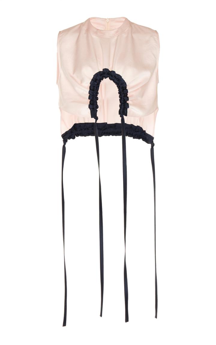 Cdric Charlier Cropped Satin Top