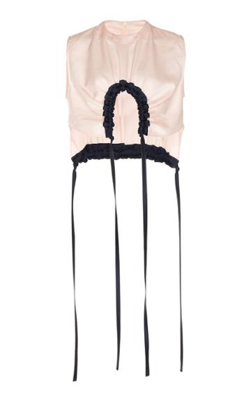 Cdric Charlier Cropped Satin Top