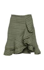 Michael Kors Collection Two Tier Ruffle Wool-blend Skirt