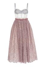 Rosie Assoulin Undress Pleated Sheer-paneled Lace Dress