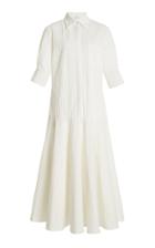 Moda Operandi Deveaux Gemma Crinkled Cotton Poplin Midi Shirt Dress