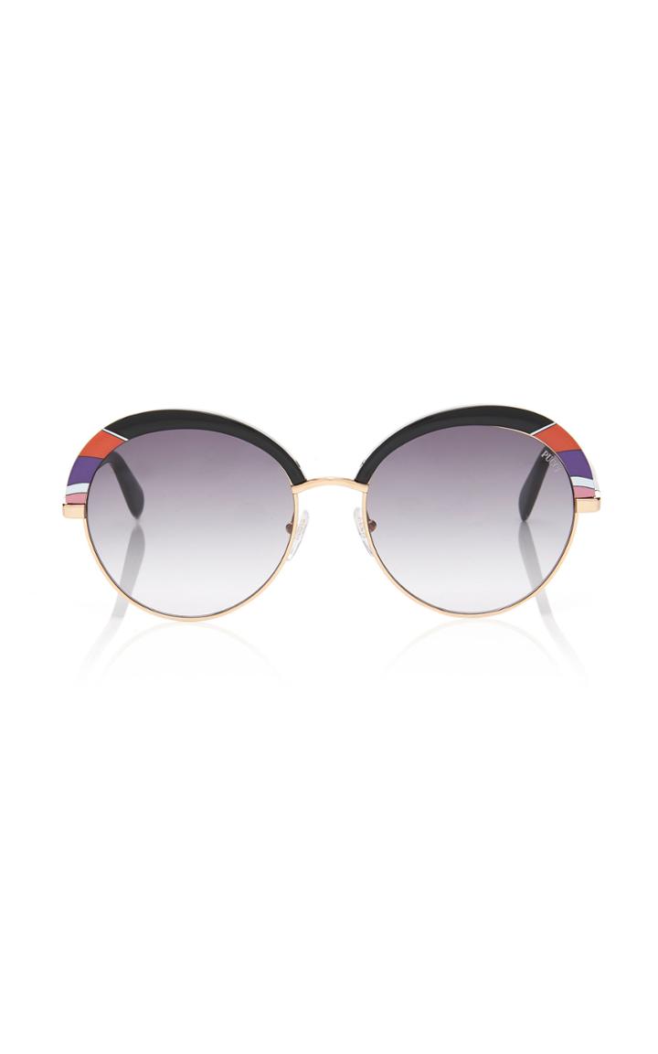 Emilio Pucci Sunglasses Printed Metal Round Round Sunglasses