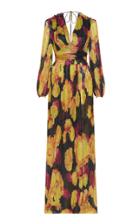Moda Operandi Rebecca Vallance Astoria Floral Metallic Pliss Gown