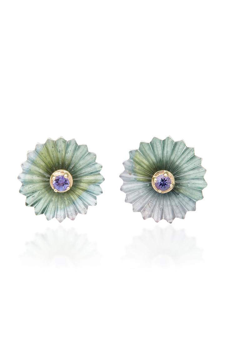 Alice Cicolini Summer Snow 9k Gold Tourmaline And Tanzanite Earrings