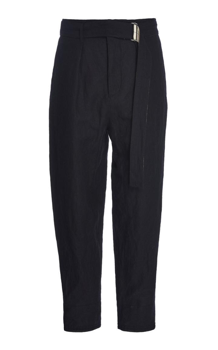 Rochas Pedro Belted Cropped Wool-blend Pants