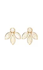 Jamie Wolf 18k Yellow Gold Pearl And Rainbow Moonstone Stud Earring