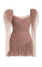 Kalmanovich Puff Sleeve Ruched Mini Dress