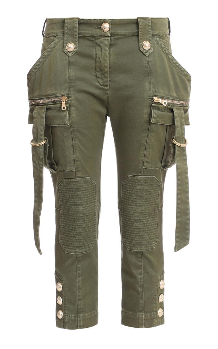 Balmain Stretch Cotton Skinny Cargo Pants